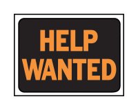 Hy-Glo English Black Help Wanted Sign 8.5 in. H x 12 in. W