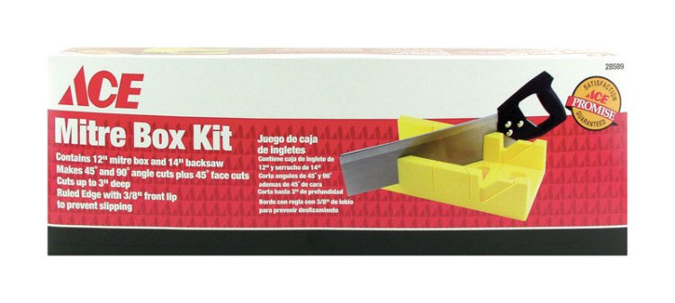 12 in. L x 4 in. W Plastic Mitre Box with Back Saw Yellow 1