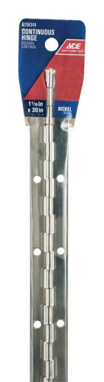 1 in. W x 30 in. L Nickel Steel Continuous Hinge 1 pk