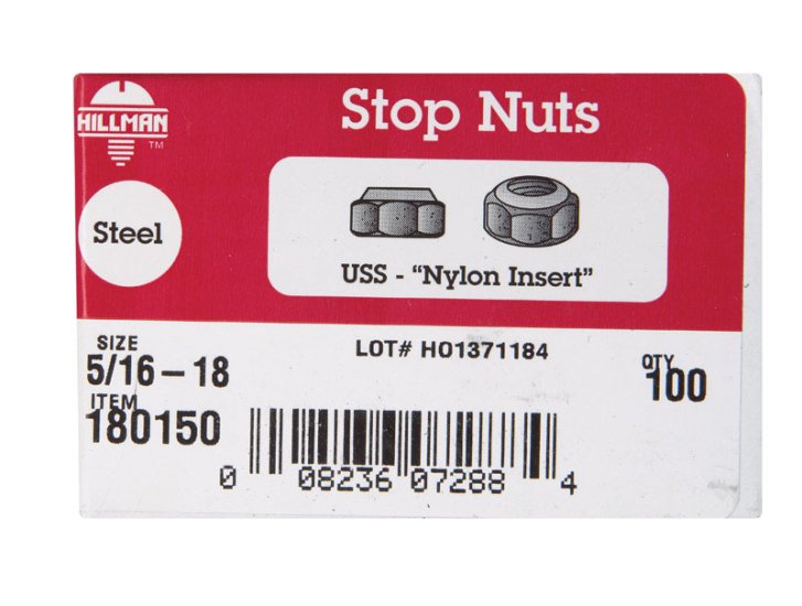 5/16 in. Zinc-Plated Steel USS Nylon Lock Nut 100 pk