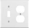 White 2 gang Thermoset Plastic Duplex/Toggle Wall Plate