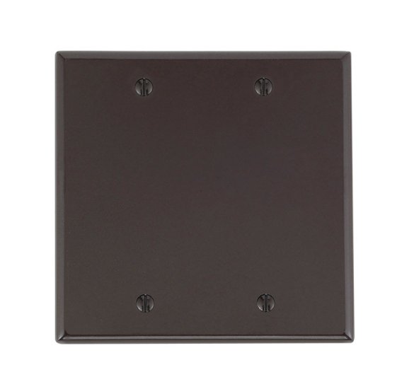 Brown 2 gang Thermoset Plastic Blank Wall Plate 1 pk