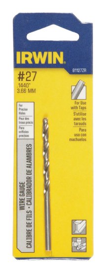 #27 x 3 in. L High Speed Steel Wire Gauge Bit 1 pc.