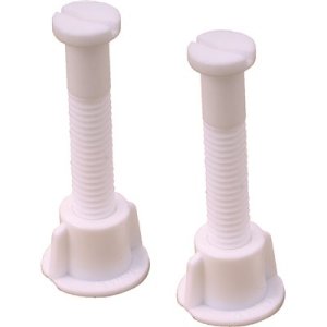 7/16 in. x 2-1/4 in. Toilet Seat Bolts Plastic White, Di