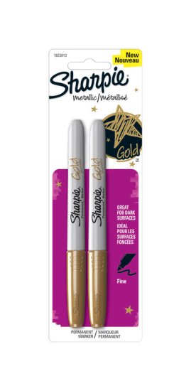 Metallic Gold Fine Tip Permanent Marker 2 pk