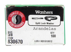 3/8 in. Dia. Stainless Steel Split Lock Washer 100 pk