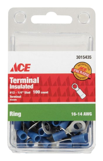 Ring Terminal Blue 100 pk