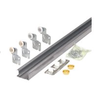 (image for) 48 in. L Gray Steel By-Pass Door Hardware Set 1 pc
