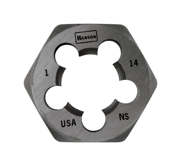 High Carbon Steel SAE Hexagon Die 1 in.-14NS 1 pc.