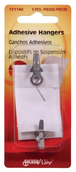 AnchorWire Steel-Plated White Steel Adhesive Hangers 1-1