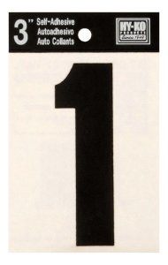 3 in. Black Vinyl Self-Adhesive Number 1 1 pc.