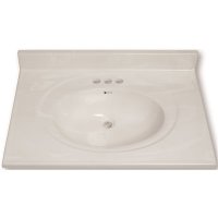 31 in. x 22 in. Custom Vanity Top Sink in White Swirl