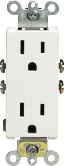 15 amps Decora 125 volt Duplex White Outlet 5-15R 1 pk