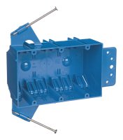 5-5/8 in. Rectangle PVC 3 gang Outlet Box Blue
