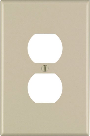 Ivory 1 gang Thermoset Plastic Receptacle Wall Plate Jumbo