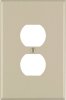 Ivory 1 gang Thermoset Plastic Receptacle Wall Plate Jumbo