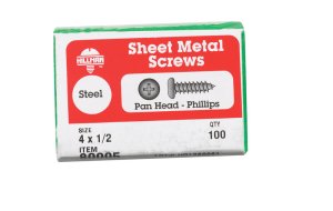 No. 4 x 1/2 in. L Phillips Pan Head Zinc-Plated Steel Sh