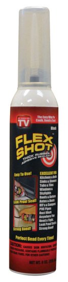 Flex Shot Black Acrylic Rubber All Purpose Sealant 8 oz Can oz.