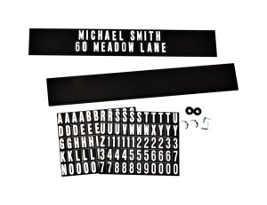 Black Plastic Rectangle Mailbox Name/Address Kit