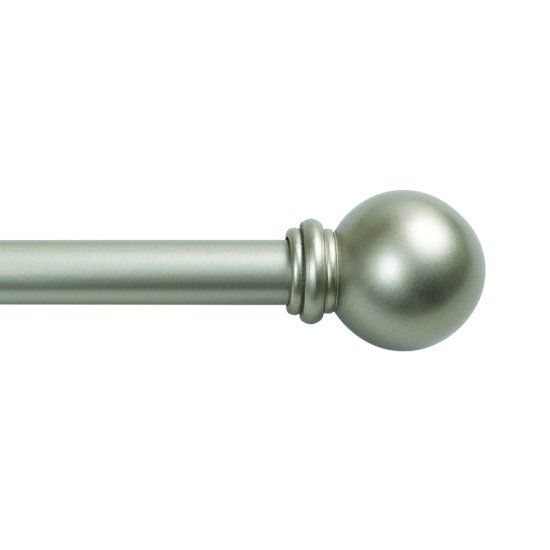 Brass Champagne Silver Curtain Rod 48 in. L x 86 in. L