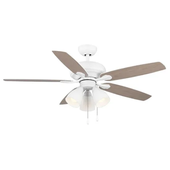 (image for) 52 in. Matte White Indoor LED Ceiling Fan
