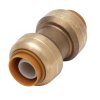 1/2 in. Push x 1/2 in. Dia. Push Brass Coupling