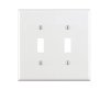 (image for) White 2 gang Thermoplastic Nylon Toggle Wall Plate 1 pk