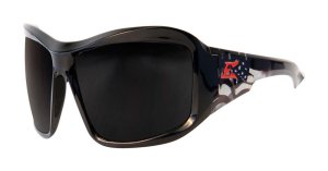 Brazeau Skull Safety Glasses Black Lens Black Frame