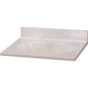 19 in. x 17 in. Cultured Marble Custom Vanity Top Sink in White