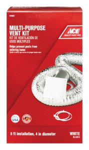 96 in. L x 4 in. Dia. Silver/White Aluminum Dryer Vent Kit