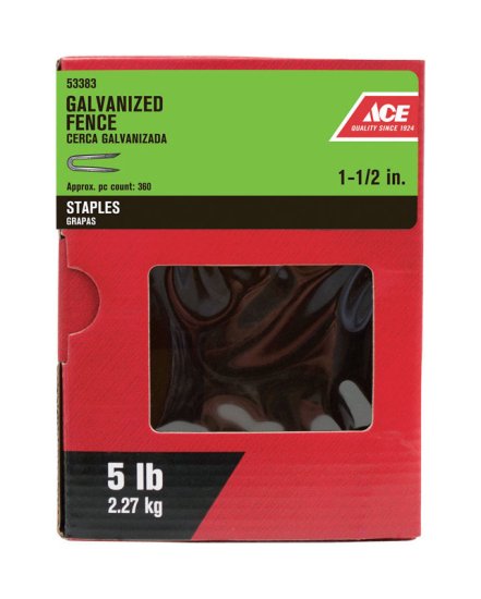 1-1/2 in. L Galvanized Steel Fence Staples 5 lb.