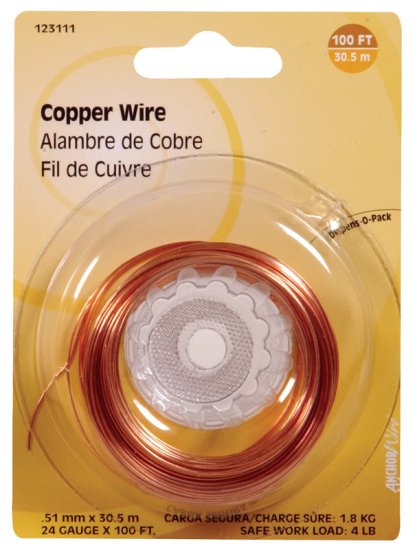 100 ft. L Copper 24 Ga. Wire