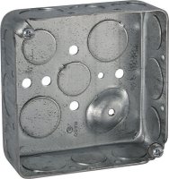 4 in. Square Steel 2 gang Outlet Box Gray
