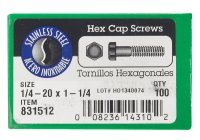 1/4-20 in. Dia. x 1-1/4 in. L Stainless Steel Hex Head C