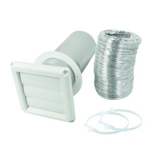 4 in. W X 6 in. L White Plastic Dryer Vent Kit