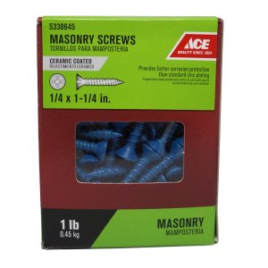 1/4 in. x 1-1/4 in. L Phillips Flat Head Masonry Screws 1 lb