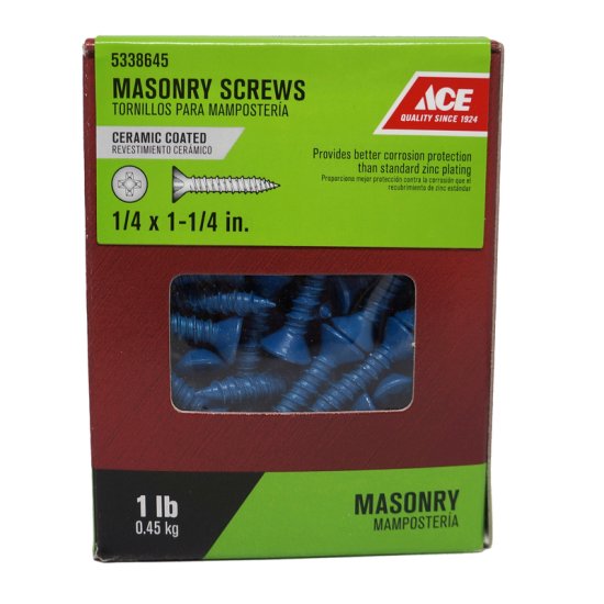 1/4 in. x 1-1/4 in. L Phillips Flat Head Masonry Screws 1 lb