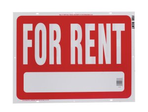 Real Estate English Red Informational Sign 18 in. H x 24 i