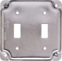 Square Steel 2 gang Box Cover For 2 Toggle Switches