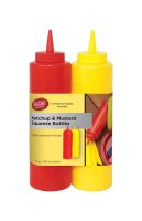Nostalgia Red/Yellow Polyethylene Ketchup and Mustard Dispenser