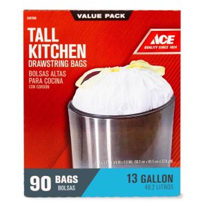 13 gal Tall Kitchen Bags Drawstring 90 pk