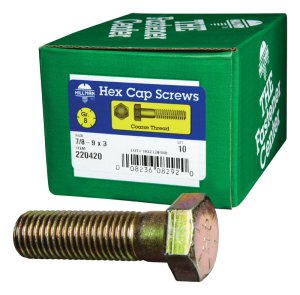 7/8-9 in. Dia. x 3 in. L Heat Treated Steel Hex Head Cap