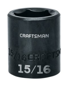 15/16 in. x 1/2 in. drive SAE 6 Point Standard Impact Socket 1