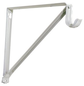 John Sterling White Steel Shelf/Rod Bracket 16 Ga.