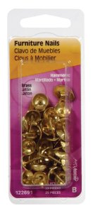 4.88 in. Furniture Brass-Plated Brass Nail Hammered