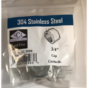 3/4 in. FPT Stainless Steel Cap