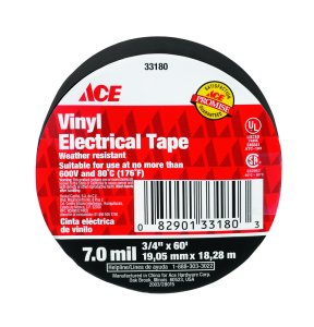 3/4 in. W x 60 ft. L Black Vinyl Electrical Tape