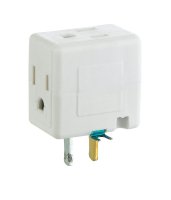Grounded 3 outlets Cube Adapter 1 pk
