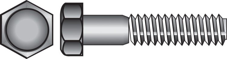 1/4 in. Dia. x 4-1/2 in. L Zinc Plated Steel Hex Bolt 10