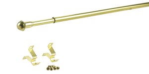 Brass Brass Curtain Rod 28 in. L x 48 in. L